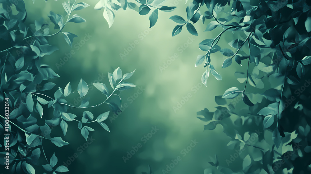 Peaceful and tranquil green gradient background. Reverie. Illustration Peaceful and tranquil green gradient background. Reverie. Illustration