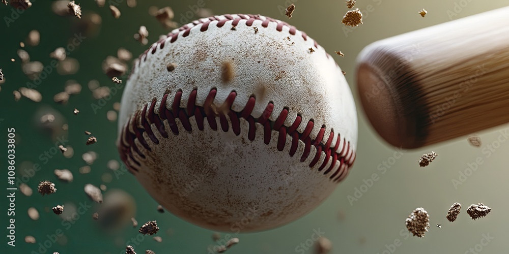 Baseball Hit: A Close-Up View of the Impact Baseball Hit: A Close-Up View of the Impact
