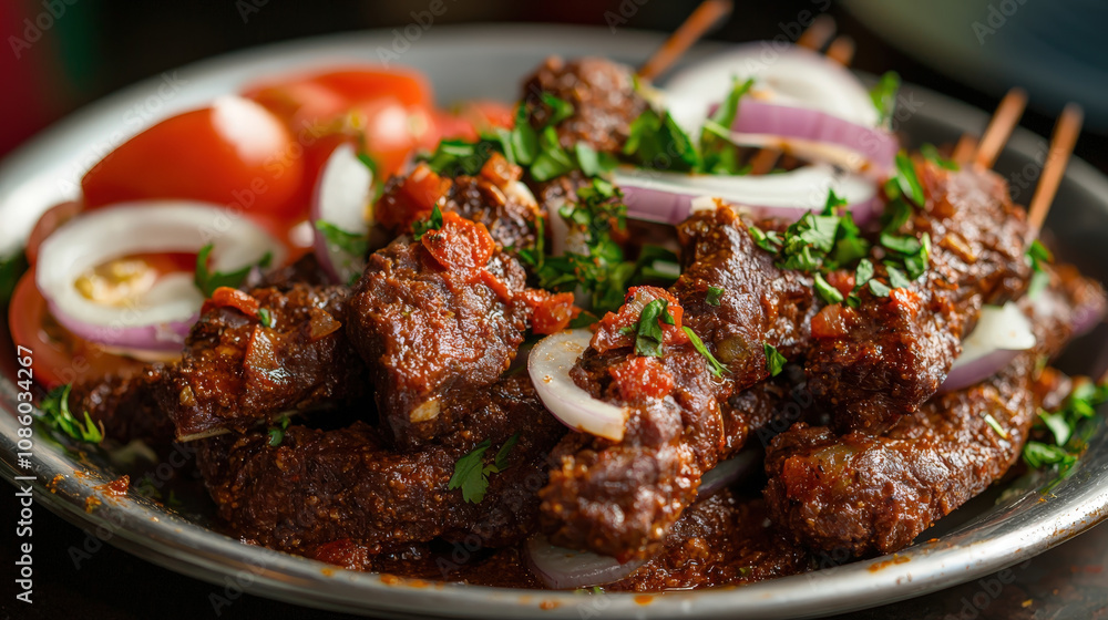 Spicy Lamb Kebabs with Fresh Herbs and Vegetables Spicy Lamb Kebabs with Fresh Herbs and Vegetables