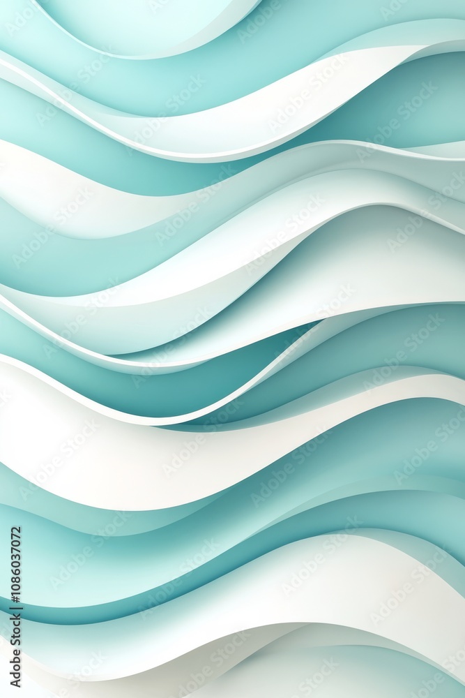 Abstract design featuring flowing waves in shades of blue and white for creative backgrounds Abstract design featuring flowing waves in shades of blue and white for creative backgrounds