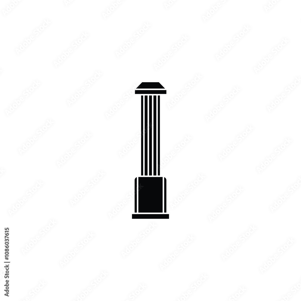 Black Striped Pillar Icon Design Black Striped Pillar Icon Design
