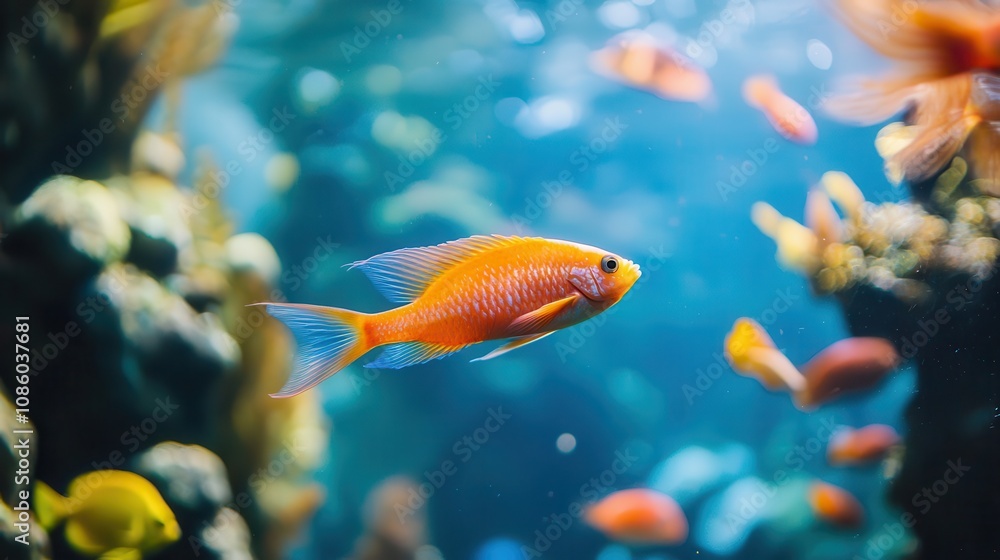 Aquarium with red fish Aquarium with red fish