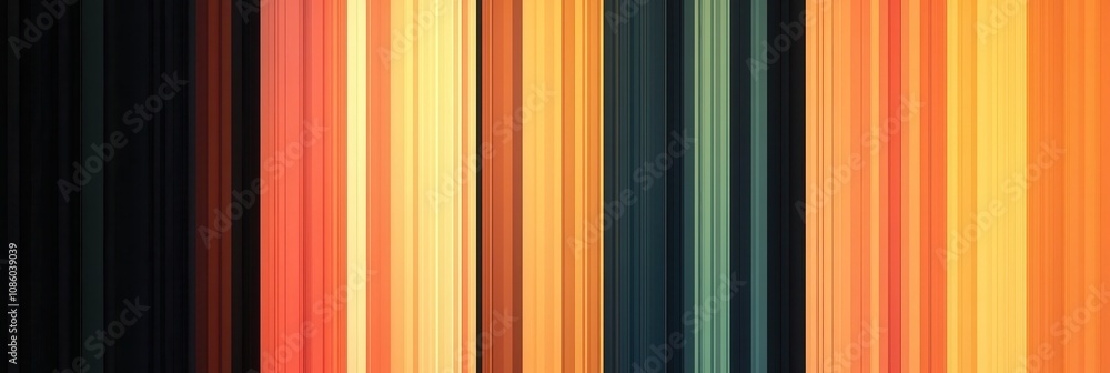 Fototapeta premium Halloween themed background with a spooky jack-o'-lantern and eerie vertical stripes in black and orange