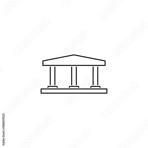 Black Striped Pillar Icon Design
