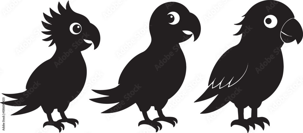 High-quality Parrot silhouette vector illustrations Bundle. High-quality Parrot silhouette vector illustrations Bundle.