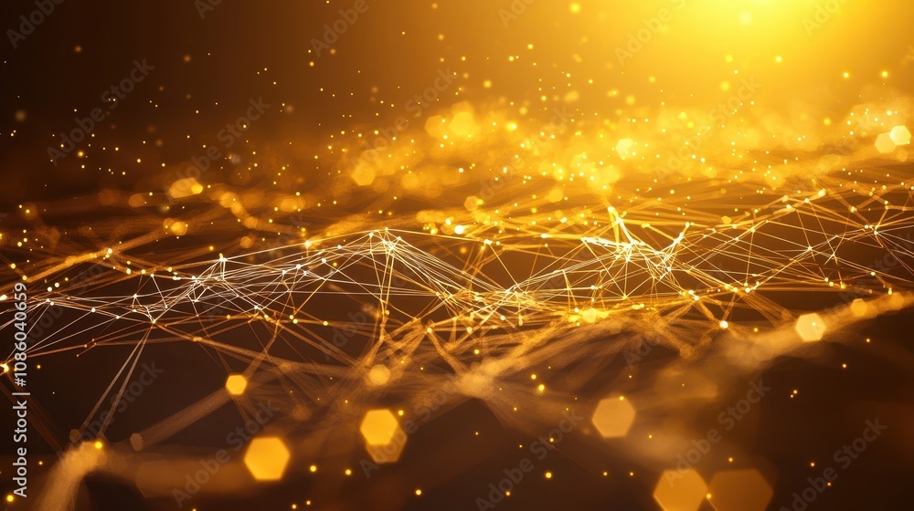 Abstract technology and science background, mesh or network with lines and geometric shapes Abstract technology and science background, mesh or network with lines and geometric shapes