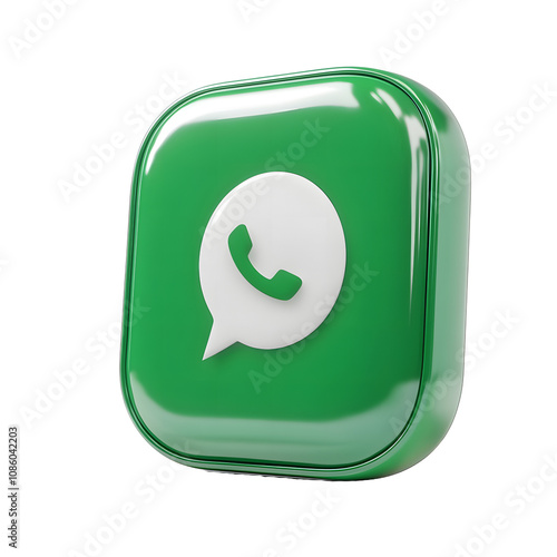 Whatsapp Logo 3D PNG isolated on transparent background