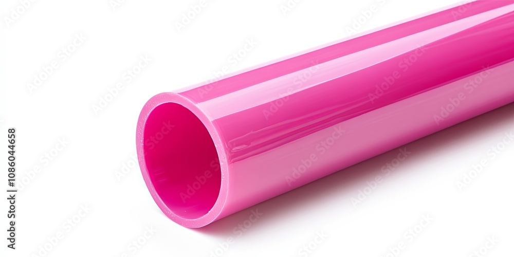 Glossy Pink Plastic Tube Closeup - Abstract Texture Glossy Pink Plastic Tube Closeup - Abstract Texture