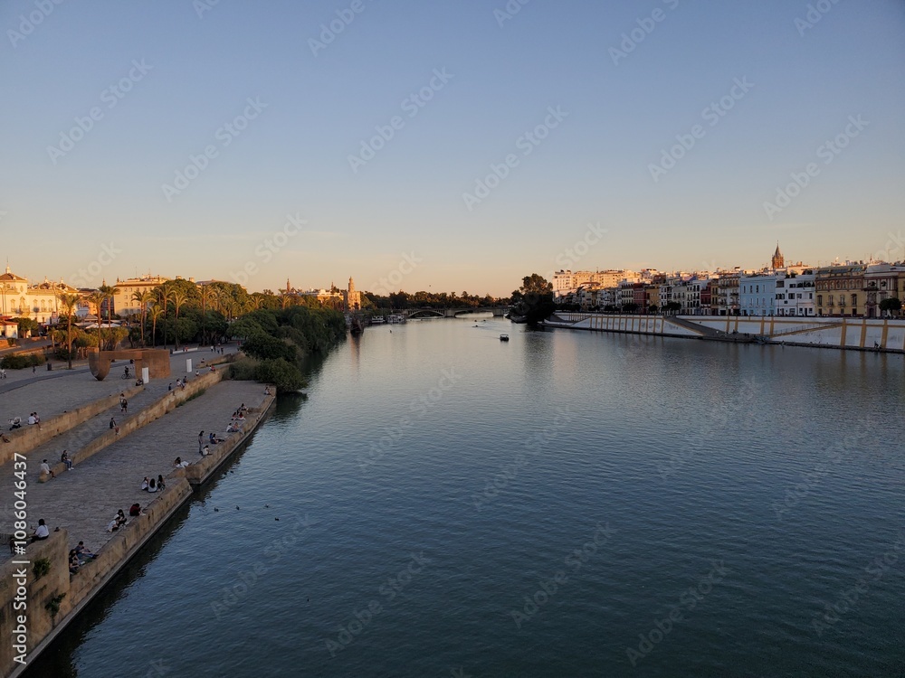 Dusk in Sevilla on the Guadalquivir River Dusk in Sevilla on the Guadalquivir River