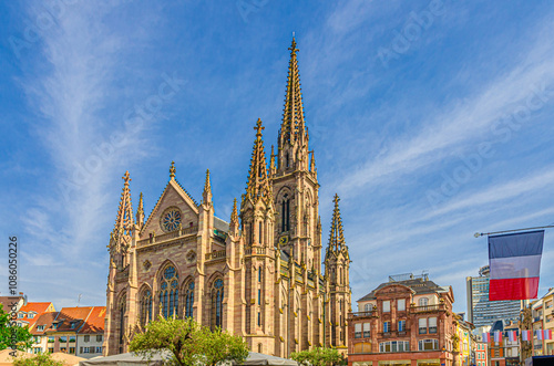 Fotografia Temple Saint-Etienne Calvinist church Cathedral of Mulhouse building and France