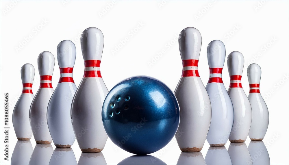 bowling ball and pins on white background bowling ball and pins on white background