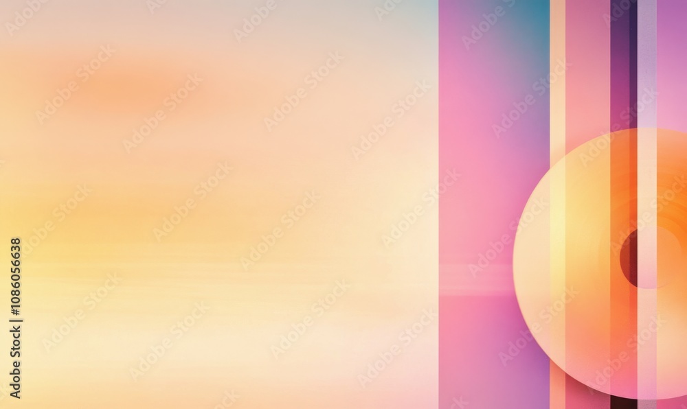 Abstract composition showcasing colorful circles and lines blending in harmonious shapes Abstract composition showcasing colorful circles and lines blending in harmonious shapes