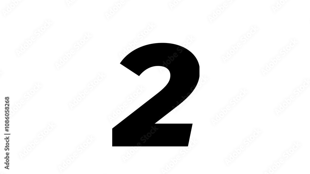 Countdown concept 5 to 1 second animation on white background. Countdown concept 5 to 1 second animation on white background.