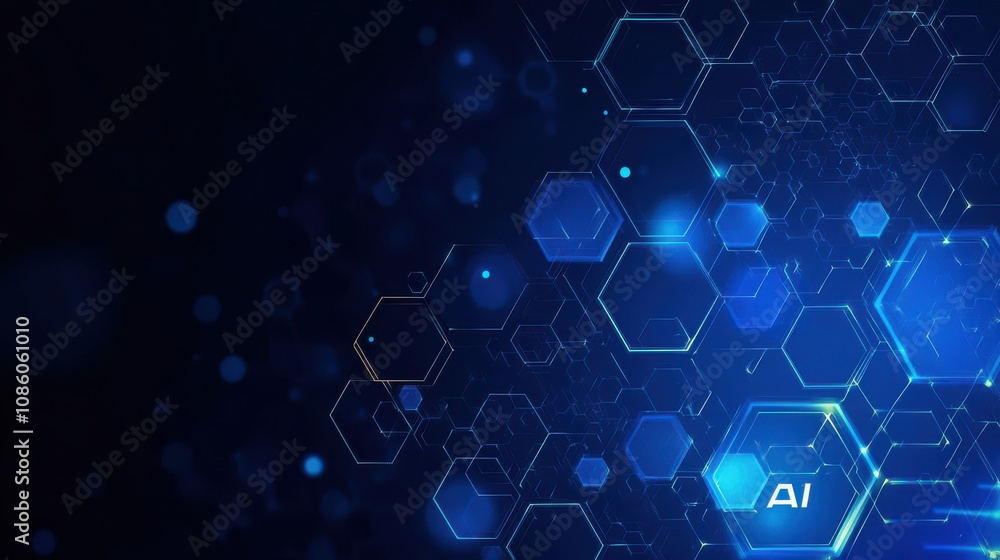 Digital Blue Background with AI Symbols. Digital Blue Background with AI Symbols.