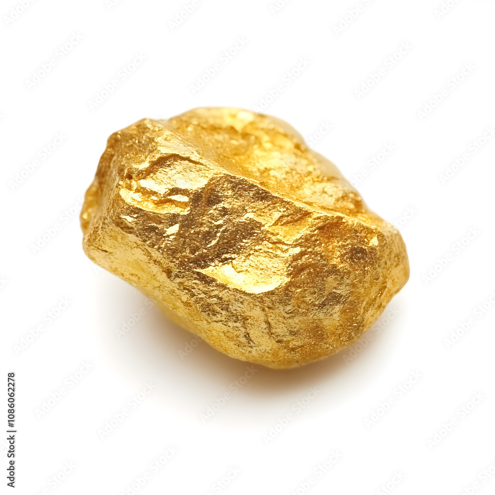Obraz premium Luminous Gold Nugget Rough Texture Precious Metal Wealth Luxury Finance Investment
