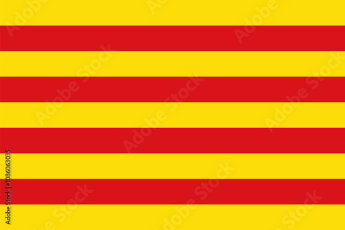 Flag of Catalonia autonomous community, Spain. Senyera flag