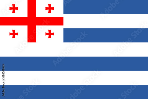 Flag of Autonomous Republic of Adjara or Achara, Georgia