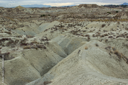 View of the Abanilla desert or Mahoya Desert in Murcia, Spain photo