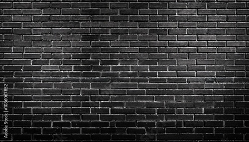 black brick wall panoramic background