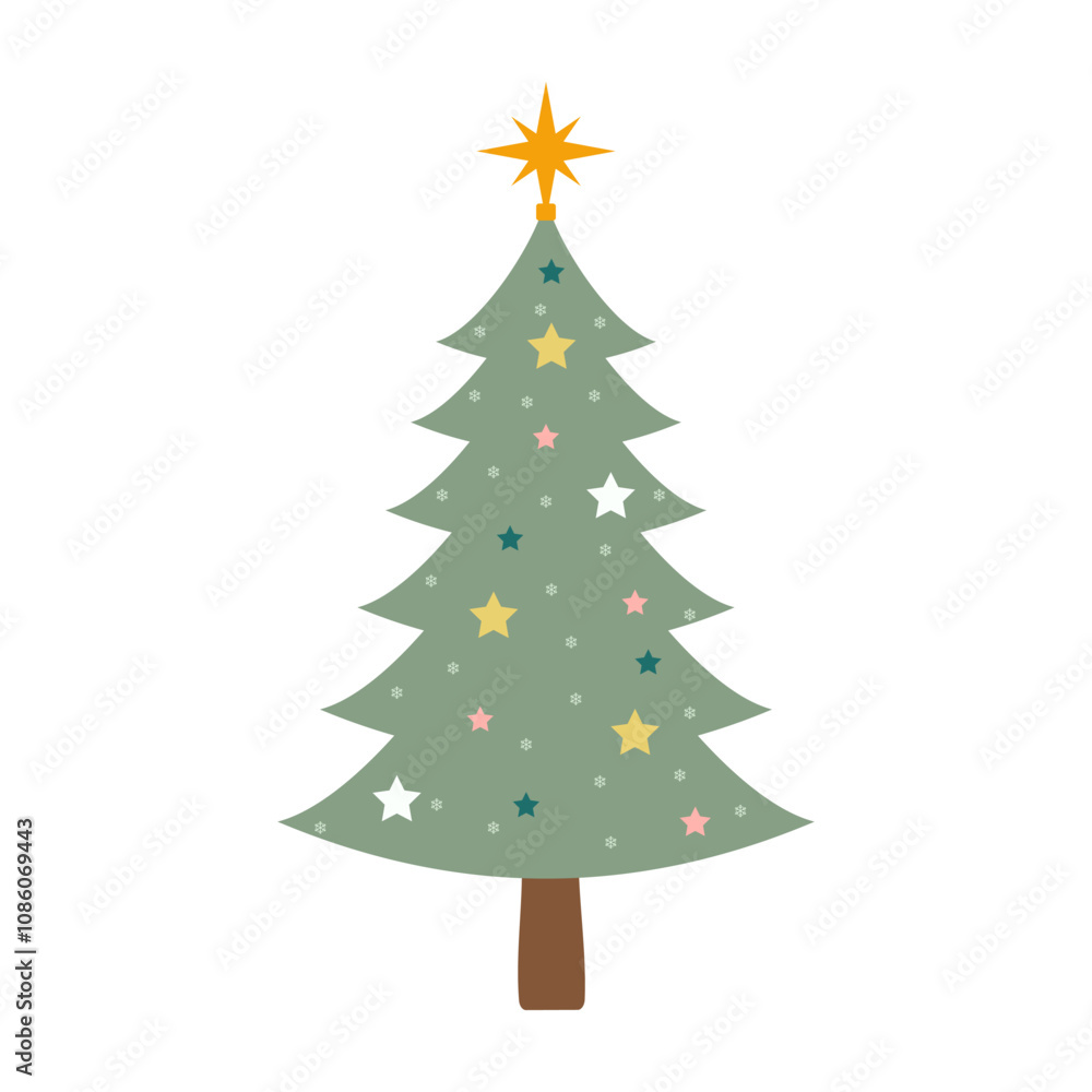 Beautiful Christmas Tree Illustrations with Festive Decorations Beautiful Christmas Tree Illustrations with Festive Decorations