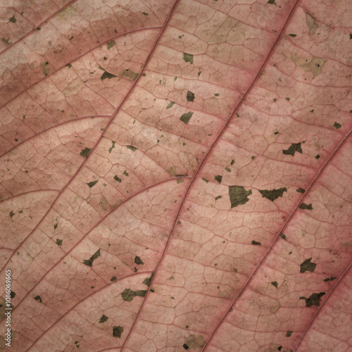 stylish square textured old paper background with Colorful leaf of Acalypha wilkesiana,  copperleaf plant photo