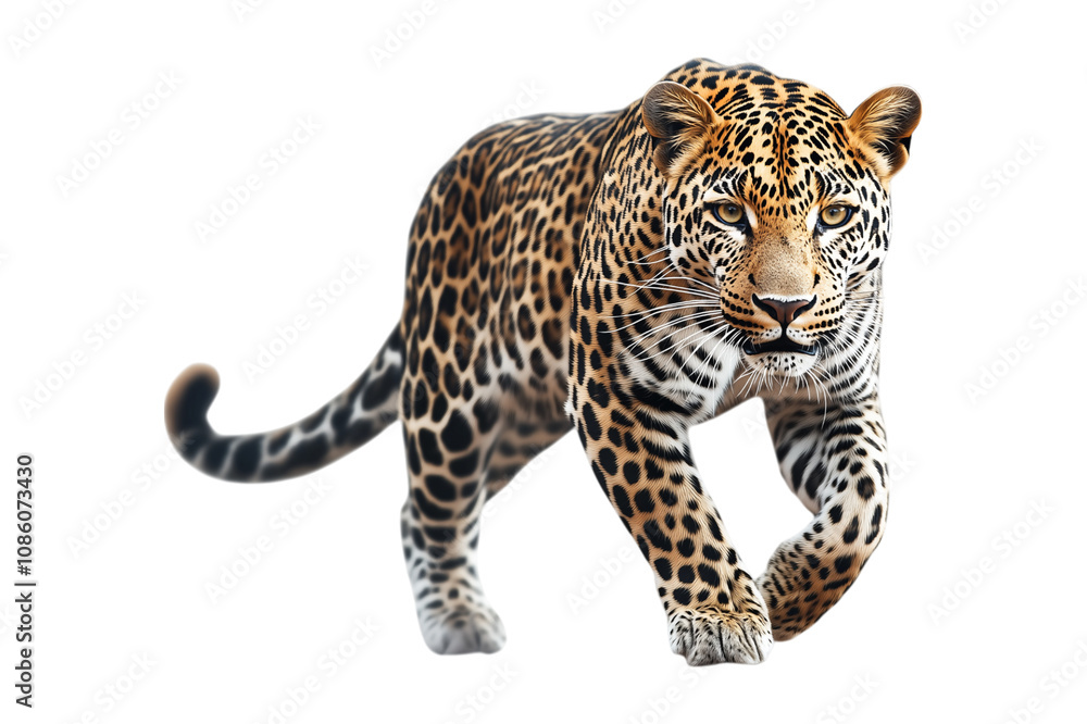 Fototapeta premium A leopard isolated on white, png