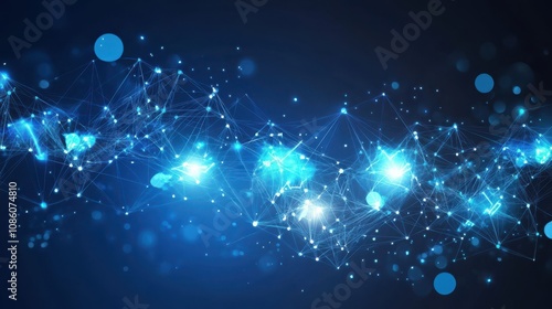 Wallpaper Mural Technology Concept Background in Abstract Blue Style. Torontodigital.ca