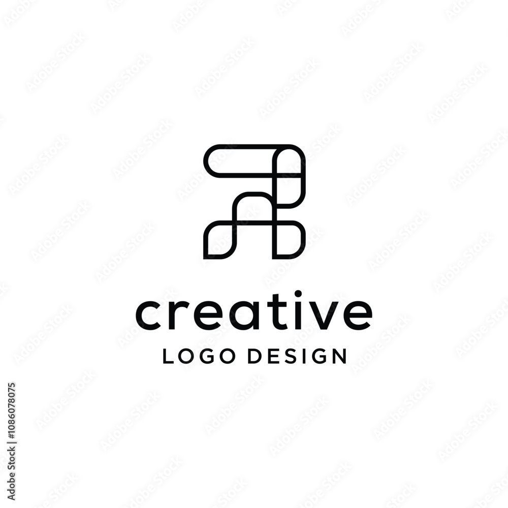 Silhoette Letter R With Line Art Monogram ,Template Design Vector Silhoette Letter R With Line Art Monogram ,Template Design Vector