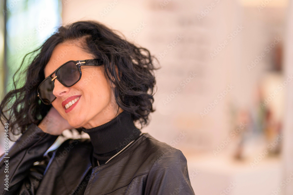 Bella Donna con Occhiali e capelli neri Bella Donna con Occhiali e capelli neri