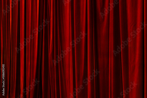 Obraz na płótnie Red curtain in theatre background w salonie