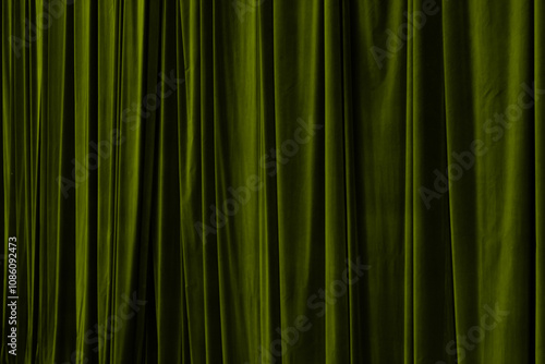 Green  curtain in theatre background