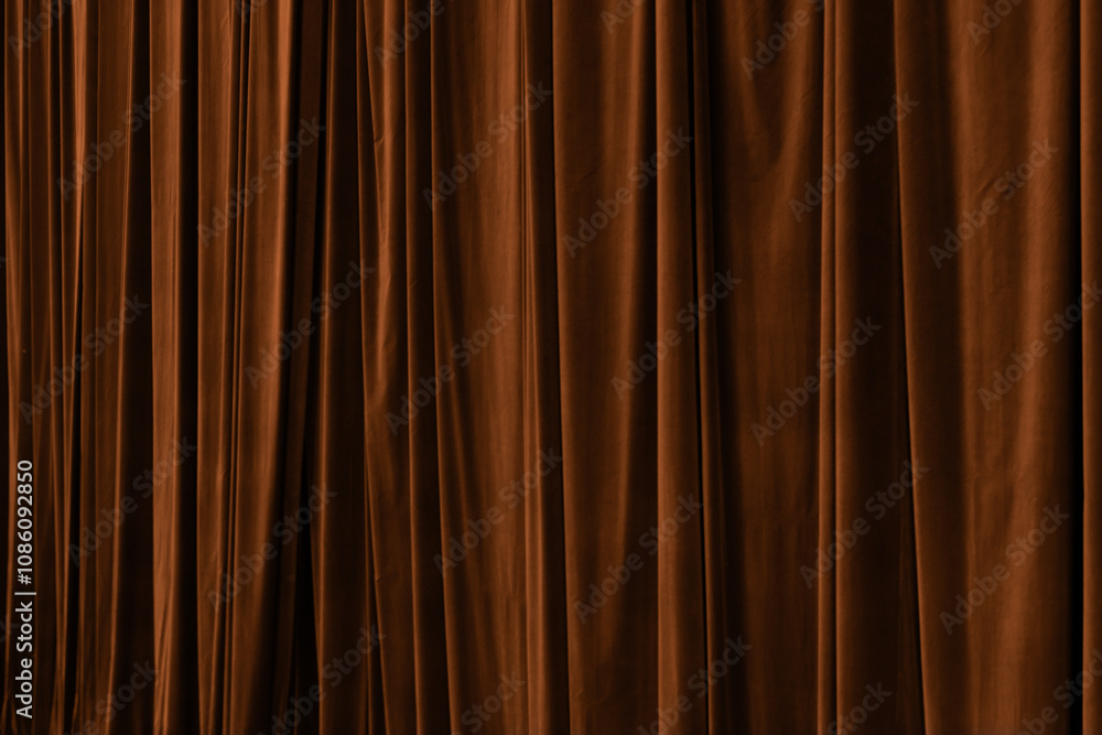Fototapeta premium Orange curtain in theatre background