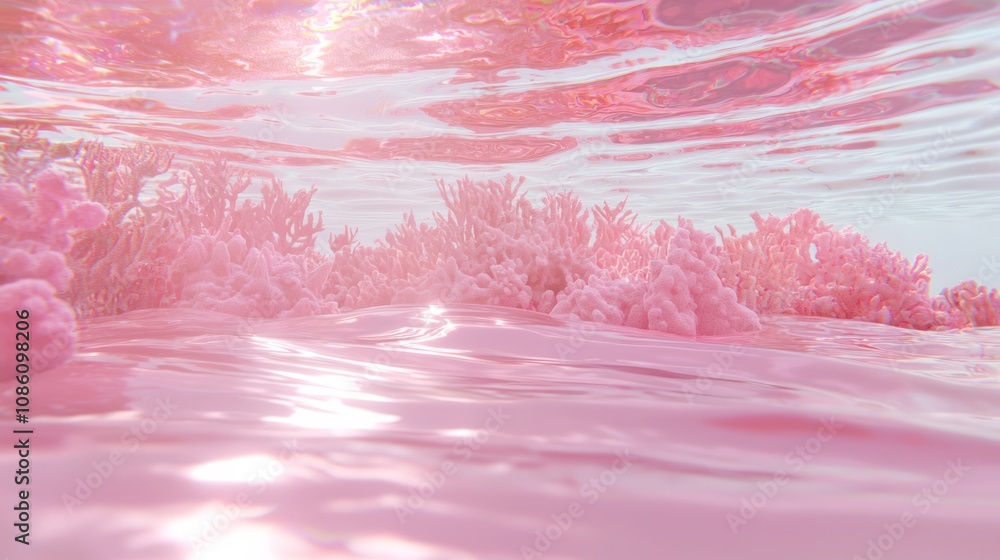 Tranquil Cambrian Reef - 3D Render of Ultra-Detailed Underwater Scene with Soft Corals, Marine Life, and Rippling Waves Tranquil Cambrian Reef - 3D Render of Ultra-Detailed Underwater Scene with Soft Corals, Marine Life, and Rippling Waves