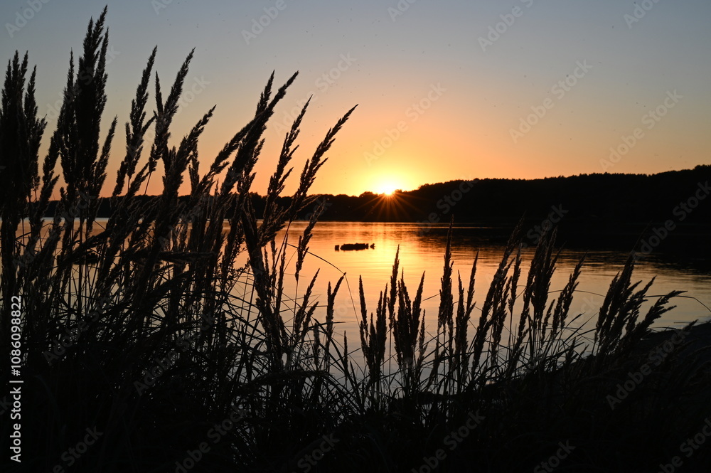 Obraz premium Abend am Stettiner Haff bei Kamminke