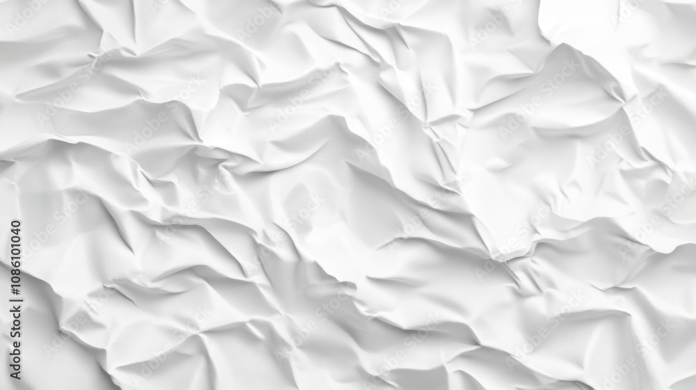 Textured crumpled white paper background creating a soft, minimalist aesthetic. Textured crumpled white paper background creating a soft, minimalist aesthetic.