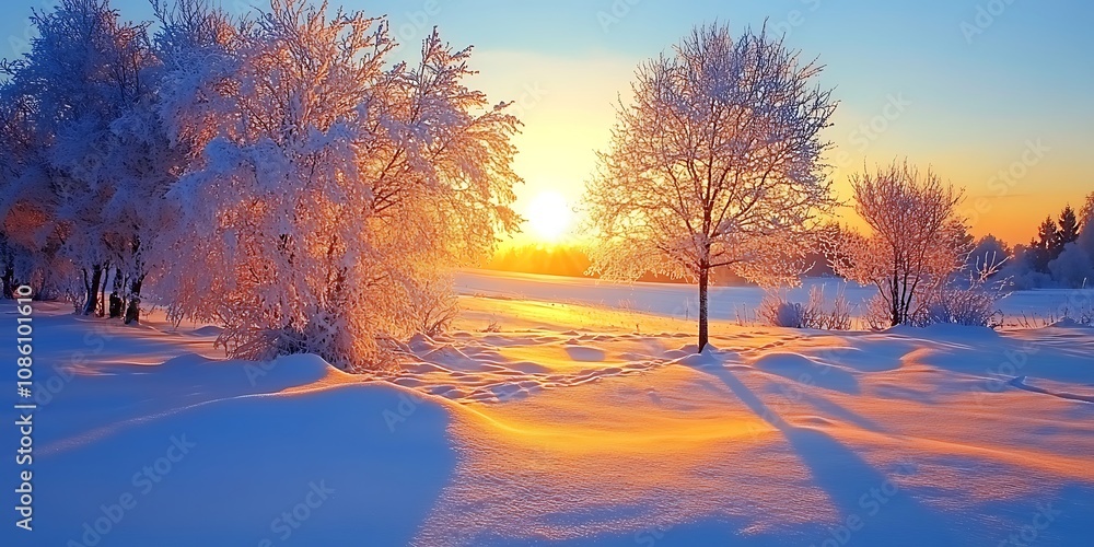 Winter Sunset Landscape Winter Sunset Landscape