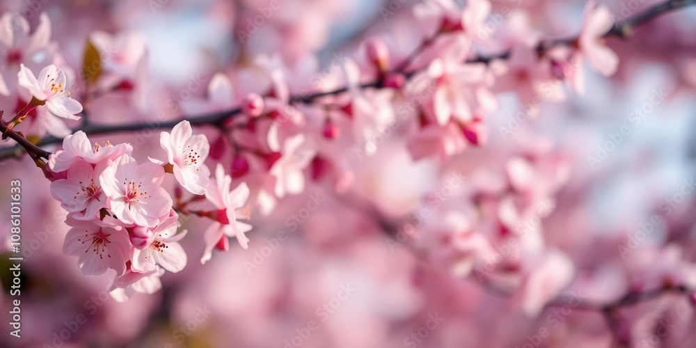 Pink sakura petals gently falling in the background with soft focus, soft focus, background Pink sakura petals gently falling in the background with soft focus, soft focus, background