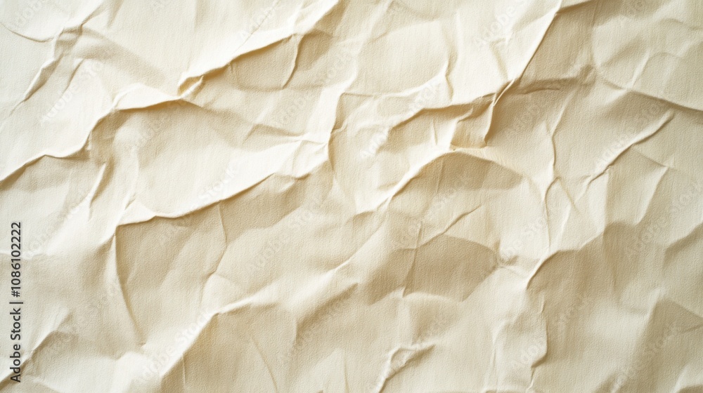 Textured close-up of crumpled beige paper, adding depth to design projects. Textured close-up of crumpled beige paper, adding depth to design projects.