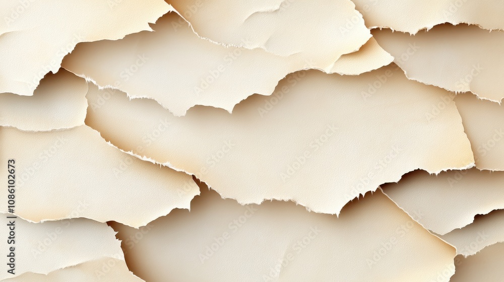 A close-up view of textured, torn paper layers in beige and cream tones, creating an organic, artistic backdrop. A close-up view of textured, torn paper layers in beige and cream tones, creating an organic, artistic backdrop.