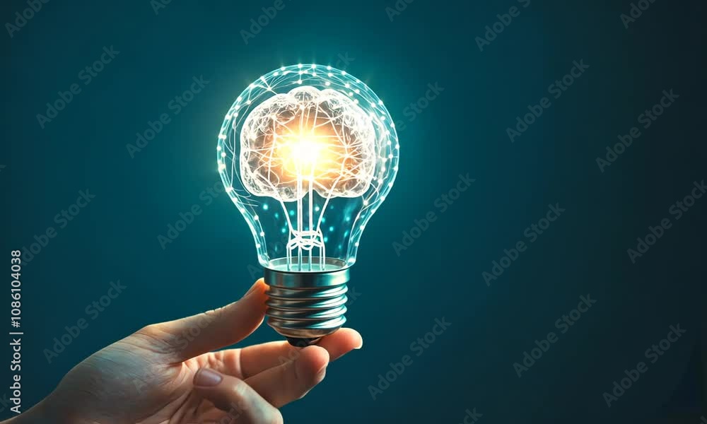 custom made wallpaper toronto digitalHand holding bulb. A hand gently holds a lighted light bulb, its filament shaped like a brain, symbolizing innovation