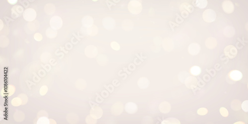 Blurred bokeh light background in soft white and gold tone. Vector illustration