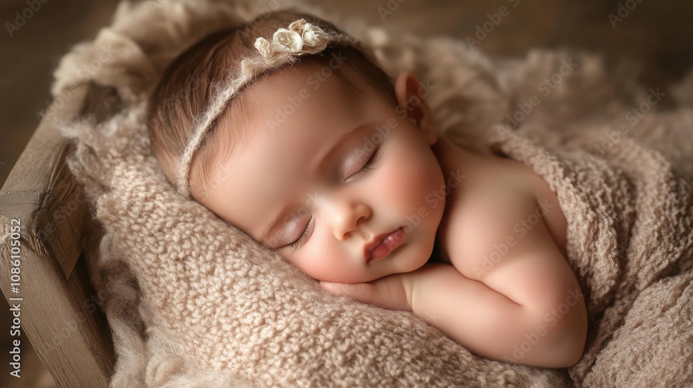 newborn baby sleeping in a crib, soft blankets, gentle lighting, heartwarming family moment newborn baby sleeping in a crib, soft blankets, gentle lighting, heartwarming family moment