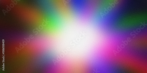 Colorful abstract background shining with bright center and noise texture effect