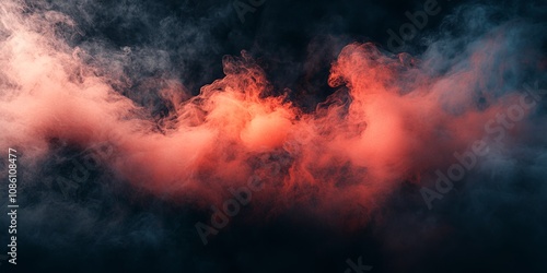 Wallpaper Mural Colorful Smoke Swirling in Vibrant Hues of Red and Orange Against a Dark Background, Creating an Ethereal Atmosphere at Twilight Torontodigital.ca