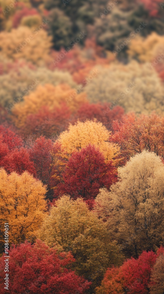 Vibrant autumn landscape showcasing trees adorned with bright red, yellow, and orange leaves in a tranquil forest setting during fall Vibrant autumn landscape showcasing trees adorned with bright red, yellow, and orange leaves in a tranquil forest setting during fall