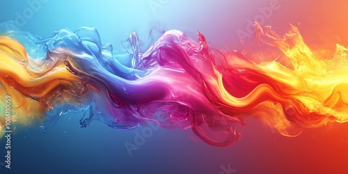 Colorful Abstract Swirl of Vibrant Hues Blending Together in a Smooth Wave Pattern Creating a Stunning Visual Display in a Dynamic Manner