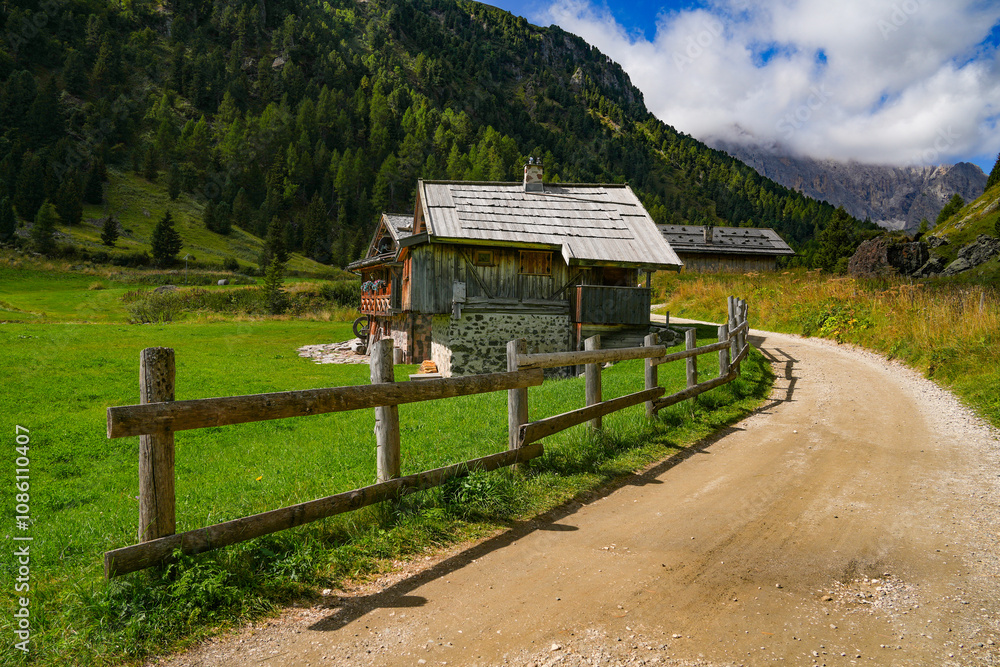 Scenic summer landscape of Val Duron in the Dolomites, Italy, Europe Scenic summer landscape of Val Duron in the Dolomites, Italy, Europe