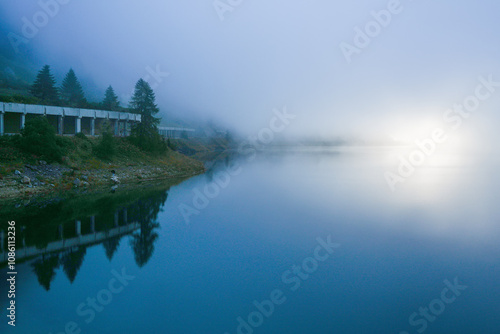 Wallpaper Mural Lago Fedaia - Fedaia Lake, Dolomiti mountain Italy. Marmolada massif in Trentino Alto Adige, South Tyrol italian Dolomites Torontodigital.ca