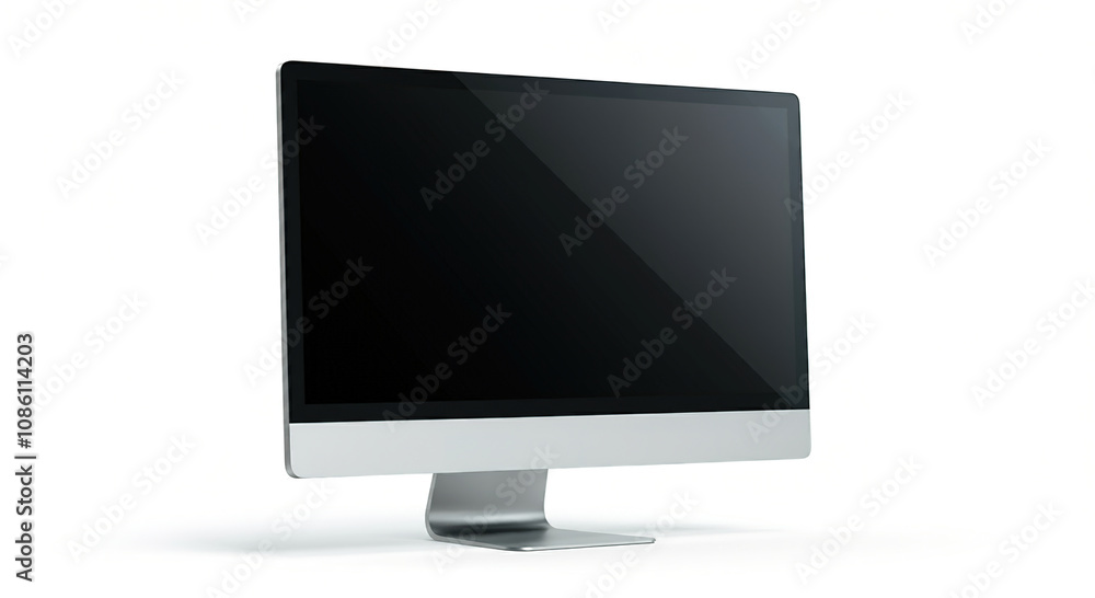 A mockup of a set desktop computer isolated on a white background and isolated on a transparent background. A mockup of a set desktop computer isolated on a white background and isolated on a transparent background.