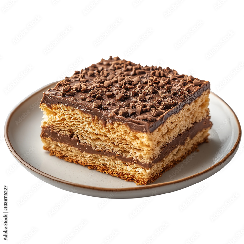 Delicious Chocolate Cake Slice on Plate Delicious Chocolate Cake Slice on Plate